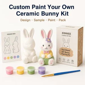 Custom DIY Ceramic Bunny Painting Kit Handicrafts Factory Direct Custom Logo Gift Set for Kids Adults