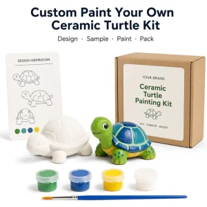 Custom DIY Ceramic Turtle Painting Kit Handicrafts Factory Direct Custom Logo Craft Gift Set for Kids Adults