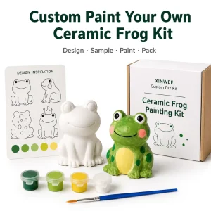 Custom DIY Polished Ceramic Frog Painting Kit Handicrafts Factory Direct Custom Logo Craft Gift Set for Kids Adults