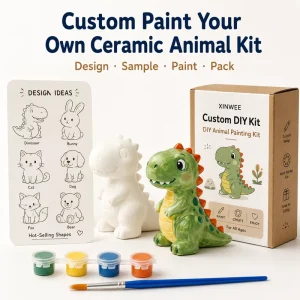 Custom DIY Polished Durable Ceramic Animal Painting Kit Handicrafts Factory Direct OEM Logo Craft Gift Set for Kids Adults