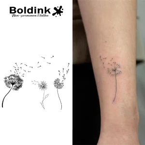 Custom Dandelion Flying Forearm Body Art Waterproof Long Lasting 2 Weeks Jagua Juice Ink Semi Permanent Tattoo