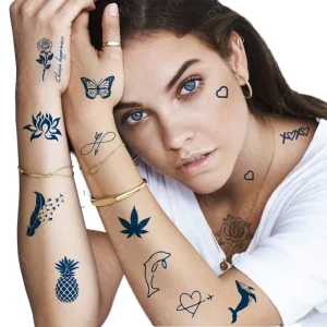 Custom Dark Blue Semi Permanent Jagua Tattoo Waterproof Temporary Lasts 2 Weeks Tattoo Sticker