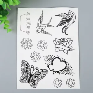Custom Design Black Temporary Tattoo Sticker