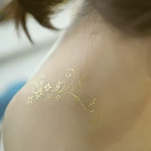 Custom Design Body Tattoos Stickers for Women Non toxic Metallic Temporary Tattoo Sticker