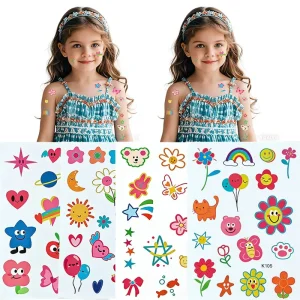 Custom Design Glow in Dark Temporary Tattoo Sticker Waterproof Fashionable Paper Heart Beat Face Arm Sticker Long Lasting Body