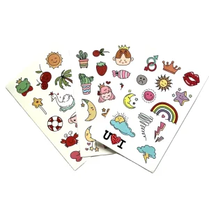Custom Design Tattoos Stickers Sheet for Kids Non-toxic Child’s Fake Temporary Tattoo
