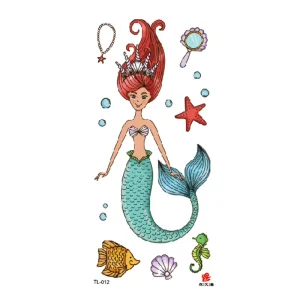 Custom Design Temporary Tattoos Diamond and Flower Mermaid Themes Premium Tattoo Stickers