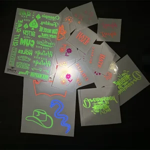 Custom Designs Sexy Body Art Glow in the Dark Waterproof UV Light Fluorescent Neon Temporary Tattoo Stickers for Parties