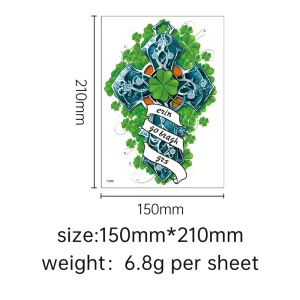 Custom Disposable Water Transfer Tattoo Stickers for St. Patrick’s Day Bag Arm Decor