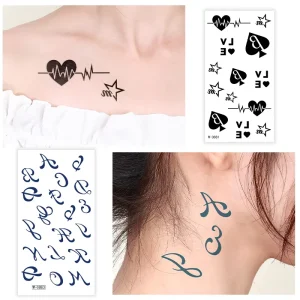 Custom Eco friendly Long Lasting Printing Fashionable Design Water Transfer Body Temporary Tattoo Stickers Paper Water Resistant