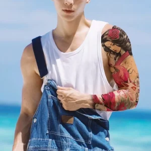 Custom Eco friendly Non toxic Large Full Arm Fashion Temporary Tattoo Sticker Waterproof Ancient Chinese Style for Man
