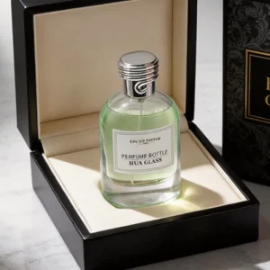 Custom Empty Cosmetic Cylinder Perfume Bottle Elegant Unique Lid With Gift Box Packaging
