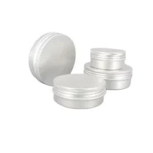 Custom Empty Screwed Cap Silver Plain Aluminum Tin Box Cosmetic Container Can Round Aluminium Tin Jar Round Aluminum Box