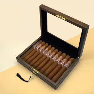 Custom Empty Wooden Wood Hinge Storage Packaging Humidor Cigar Box