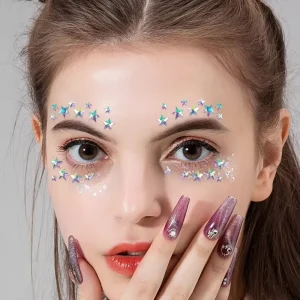 Custom Eye Makeup Face Gems Stickers Princess Tears Party Beauty Makeup Rhinestone Crystal Face Eye Diamond Waterproof Stickers
