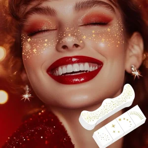 Custom Face Freckle Tattoo Glitter Paper Removable Temporary Tattoo Sticker Patch Stickers