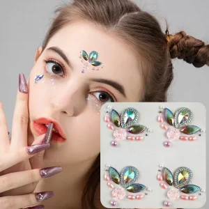 Custom Face Gem Jewels Body Art Rhinestones Adhesive Stickers Waterproof Eyebrow Crystal Makeup Fake Temporary Tattoo