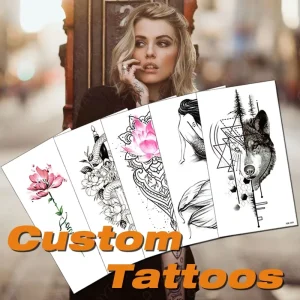 Custom Factory Sexy Temporary Tattoos for Women Adults 3D Butterfly Rose Tattoo Waterproof Paper Eco-Friendly Body Art Tattoo