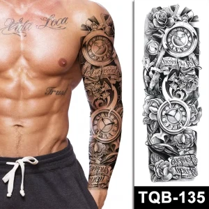 Custom Fake Tribal Large Arm Sleeve Temporary Full Arm Tattoo Sticker