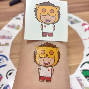 Custom Fashionable Kids Temporary Tattoo Stickers Waterproof Non Toxic Skin Safe Body Art Easy Application Face White Color EN71