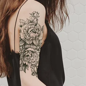 Custom Flower Design Waterproof Half Arm Tattoo Stickers Temporary Tattoo for Men and Women