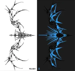 Custom Fluorescence Waterproof Luminous Neon UV Tattoo Stickers Glow in the Dark With UV Light Temporary Tattoo Sticker