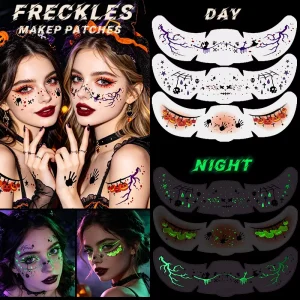 Custom Freckle Tattoo Sticker Luminous Halloween Face Tattoo Cosmetic Grade Long Lasting