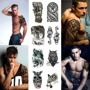 Custom Full Color Black Ink Tattoo Sticker Body Art Logo