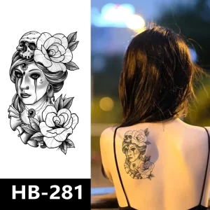 Custom Girl Lotus Flower 3D Non Toxic Water Transfer Tattoo Stickers Waterproof Full Color Body Art