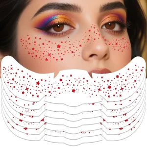 Custom Glitter Metallic Red Foil Tattoo Sticker Safe and Water Resistant