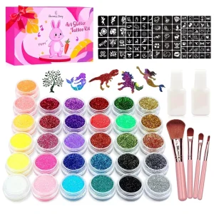 Custom Glitter Temporary Art Glitter Tattoo Stickers Kit for Adults and Children in Various Colors Flash Powder Tattoo Sticker