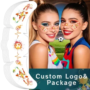 Custom Global Football Championship Freckle Tattoo Temporary Team Logo Country Flag Sweatproof Fan Stickers