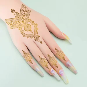 Custom Gloden Henna Stickers Henna Sexy Paper Gold Waterproof Tattoo 6 Months Women Body Art Tattoo Temporary Tattoo Stickers