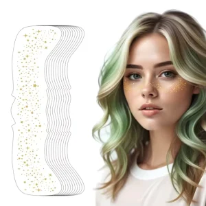 Custom Gold Glitter Freckles Makeup Patches Temporary Glitter Freckle Face Tattoo Sticker Envelope Packaging Customization