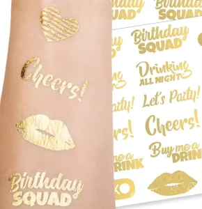 Custom Golden Wedding Bride Body Art Metal Temporary Tattoo Gold Silver Foil Hot Stamped Tattoo Sticker Tattoo
