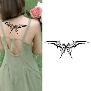 Custom INS Popular butterfly Tattoo Sticker Sexy Tatoo Back Body Women Girl Temporary Tattoos