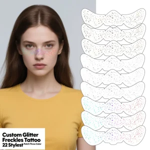 Custom Iridescent Glitter Freckle Tattoo Stickers Waterproof Body Sparkles For Party Makeup And Festival Cosplay