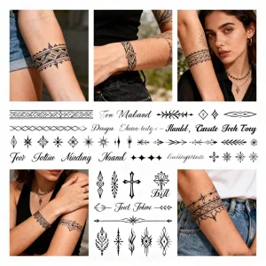 Custom Jagua Tattoo 2 Week Plant Based Ink Semi Permanent Stickers Waterproof Body Art Natural Safe Vinyl Material White Color