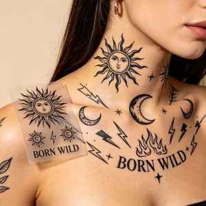 Custom Jagua Tattoo 2 Week Plant Based Ink Semi-Permanent Tattoo Stickers Body Art Natural Safe Paper Material White Color
