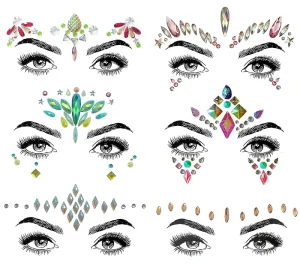 Custom Jewelry Eye Face Acrylic Crystal Rhinestone Sticker Gem Stickers