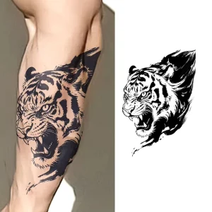 Custom Juice Herbal Half Arm Tattoo Non-reflective Semi Permanent Ins Wind Male Dark Tie Flower Arm Female Waterproof Temporary