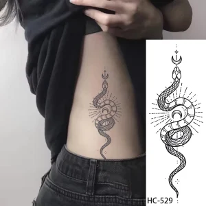Custom Juice Temporary Tattoo Sticker Men Cool Snake Design Water Transfer Paper PET Film Silk Printed 10 15 Days Lasting CE
