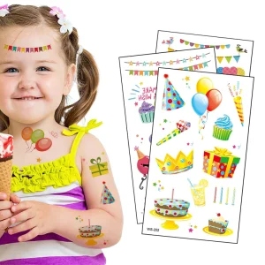 Custom Kids Girls Cartoon Birthday Party Decoration Waterproof Children Tattoo Stickers Fake Temporary Tattoo
