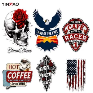 Custom Kiss Cut Sticker Skull Gothic Waterproof UV Resistant Vinyl Decal For Car Window Motorcycle Helmet Stickers Logo