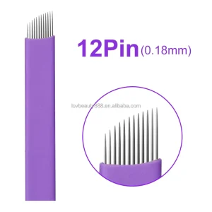 Custom LOGO Nano Super Sharp Black Tebori Microblading Needles Permanent Makeup Needle Eyebrow Manual Tattoo Needles Blade