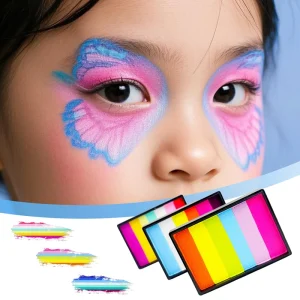 Custom Label Face Paint Cake for LGBT Lesbian Celebrations Gay Pride Day Rainbow Split Color Water-Based for Any