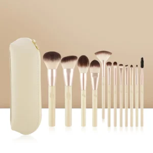 Custom Logo 12 Piece Synthetic Hair Professional Luxury Makeup Brush Set with Shaving Brush