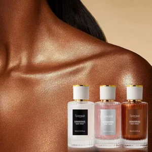 Custom Logo Body Shimmer Oil Mist Waterproof Highlighting Liquid Glitter for Face and Body