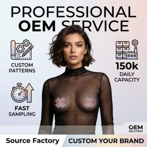 Custom Logo Fluorescent Pink Glitter Nipple Cover Private Label OEM ODM Manufacturer High Output