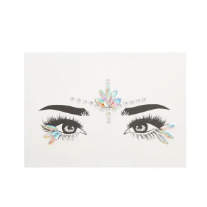 Custom Logo Mermaid Jewels Halloween Temporary Face Glitter Shiny Head Crystal Stickers for Kids